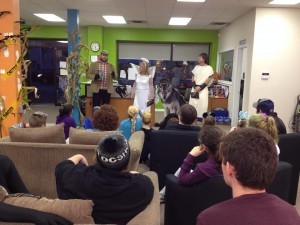 Kevin Gangloff introduces Lee Bice-Matheson at the Halloween Spooktacular held Oct 30'14