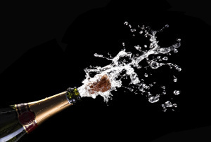 popping champagne cork