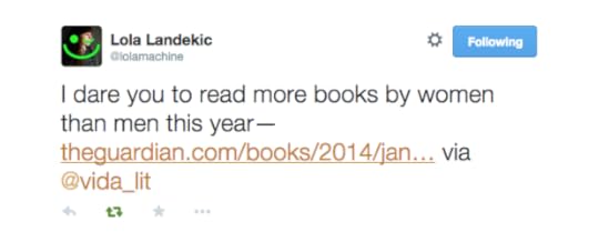 I dare you to read more books by women than men this year