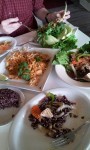 A typical meal at our favorite Thai place, Lum Ka Naad