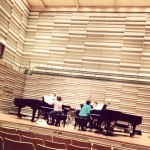 Phyllis rehearsing for the most terrifying (and amazing) piano piece I've ever heard.