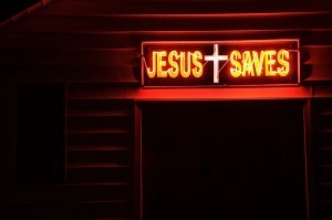 jesus saves neon sign creative commons