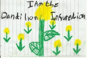 Artwork by Grace Silvermoon after reading The Dandelion Insurrection.