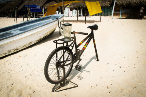 The only thing cooler than biking is blending up an awesome smoothie WHILE biking. (image via Flickr user Eddy Milfort)