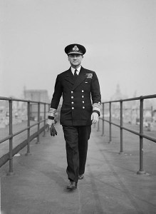 Adm. Sir Bertram Ramsay, Allied Naval Commander-in-Chief of the Expeditionary Forces, at his London Headquarters at Norfolk House, 1944. (Imperial War Museum)