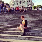 On the steps of the Sacre Coeur.