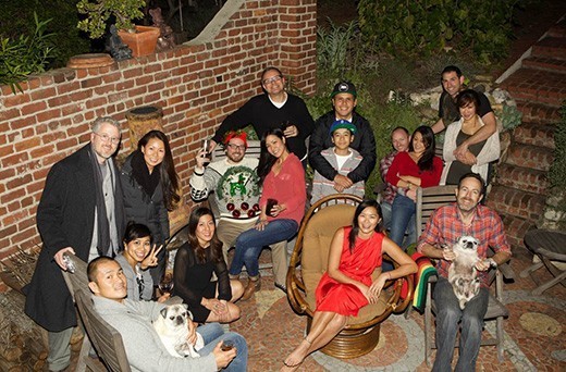 Surrounded by our extended family on Christmas Eve