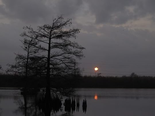 Same scene with refinery fire, not sunrise.