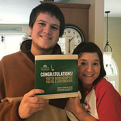 This guy is excited to be accepted to UNC-Charlotte. #choicesnow #Furure49er or #FutureHog ?