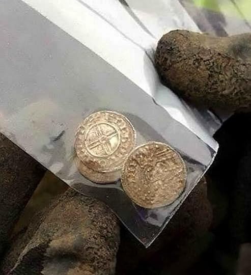 The coins are believed to be from the reigns of of Ethelred the Unready (978 - 1016) and King Canute (1016 - 1035).