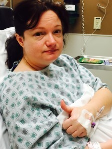 I don't have the mumps. That's just my chubby face. A MAN put in that IV port. 