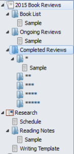 Screenshot: Book Review Template