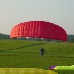 Me learning to inflate my Paraglider