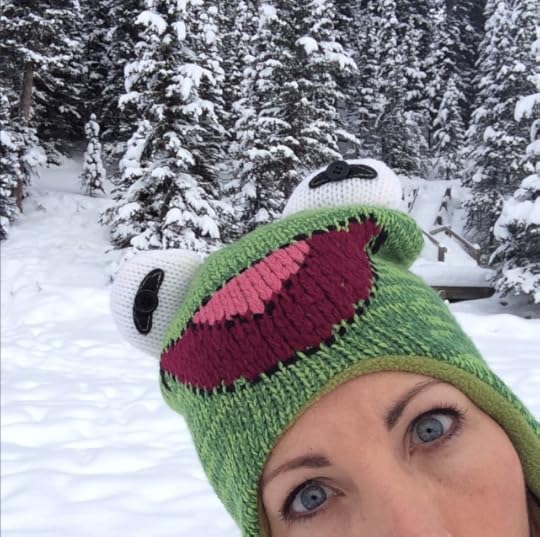 Kermit loves snow