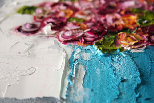 Vase of roses - OILdetail1-