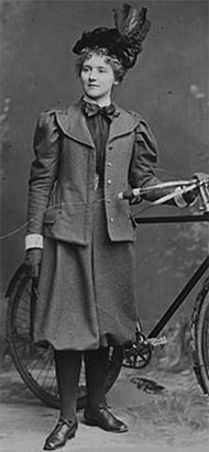 A late-Victorian cyclist in shocking and radical athletic wear. Image via britishnewspaperarchive.