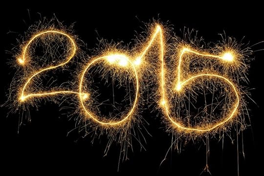 New Year 2015 formed from sparking digits over black background