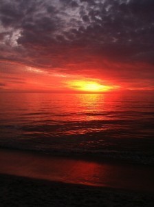 Sunset at Veronica Forand's pretend beach house
