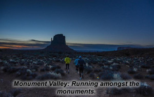 Running amongst the monuments of Monument Valley