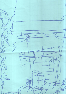 Drawing with writing on reverse