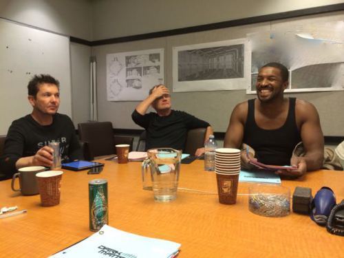 Director T.J. Scott, Line Producer Norman Denver, and actor Roger Cross (SIX). 