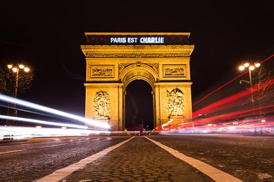 'Paris Est Charlie - Paris Is Charlie' - Projected Onto The Arc De Triomphe