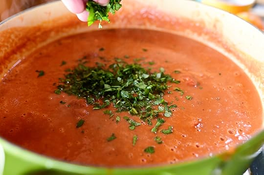 Tomato Soup with Parmesan Croutons