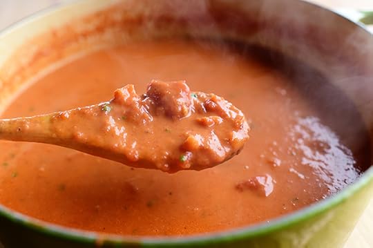 Tomato Soup with Parmesan Croutons