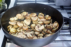 brown the mushrooms