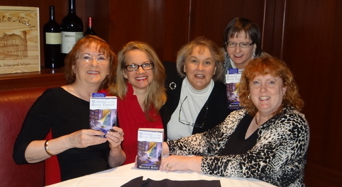 L to R: Maggie King, Fiona Quinn, Rosemary Shomaker, Jayne Ormerod, and Heather Weidner - VIRGINIA IS FOR MYSTERIES authors