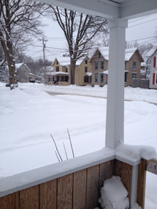 This is the view from my front porch. There's a road there. I think. Somewhere.