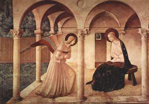 angel appearing to Mary
