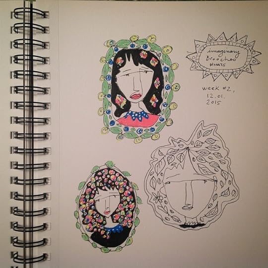 today sketches, more ideas for imaginary brooch #makeartthatsells #illustration @sakuraofamerica #sketch #sketchbook