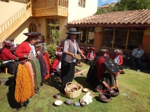 Traditional textile demonstration, weaving and dying. 