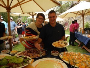 At one of our many gorgeous buffet meals. 