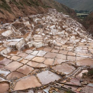 Learning about salt harvesting at the Salt Pans of Maras. 