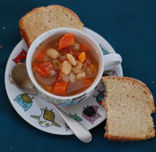 Slow Cooker White Bean Veggie Soup from HealthySlowCooking.com