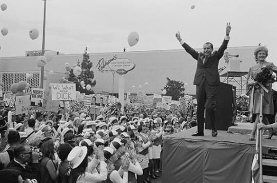 Nixon and his wife, Pat, on the campaign trail in 1968.