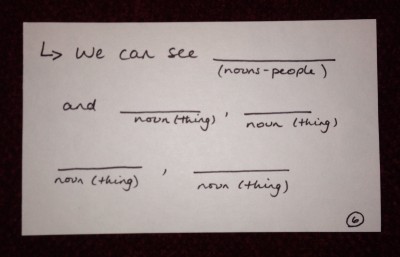 We can see [nouns]