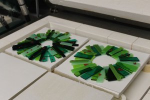 Our Xmas Wreaths made from glass