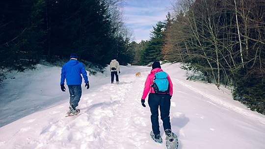Snowshoeing at West Hill Dam