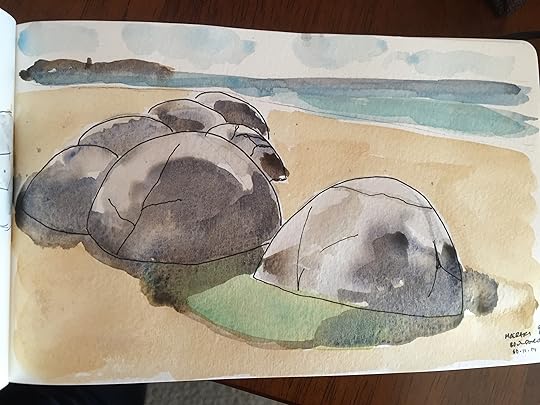 Moeraki boulders sketch