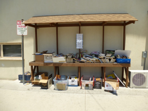 The Free Table behind our local library.