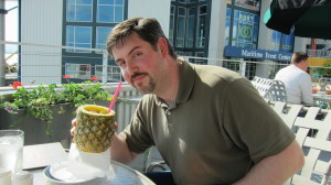Yep, this man has multiple job offers. Probably because he knows how to enjoy a pineapple properly.