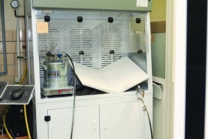 Equipment developed by PTLP is being used by the Library to deacidify books and manuscript pages. Photo by Amanda Reynolds.