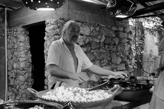 Honza ready to serve the buffet.