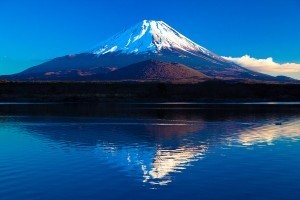 Inverted image of Mt.Fuji - the blue sky