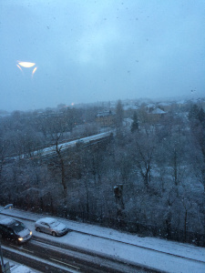 snowy city