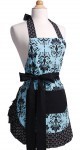Black-Aqua Ruffle Apron via Etsy