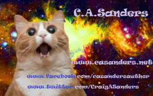 cosmic-cat tripping balls postcard